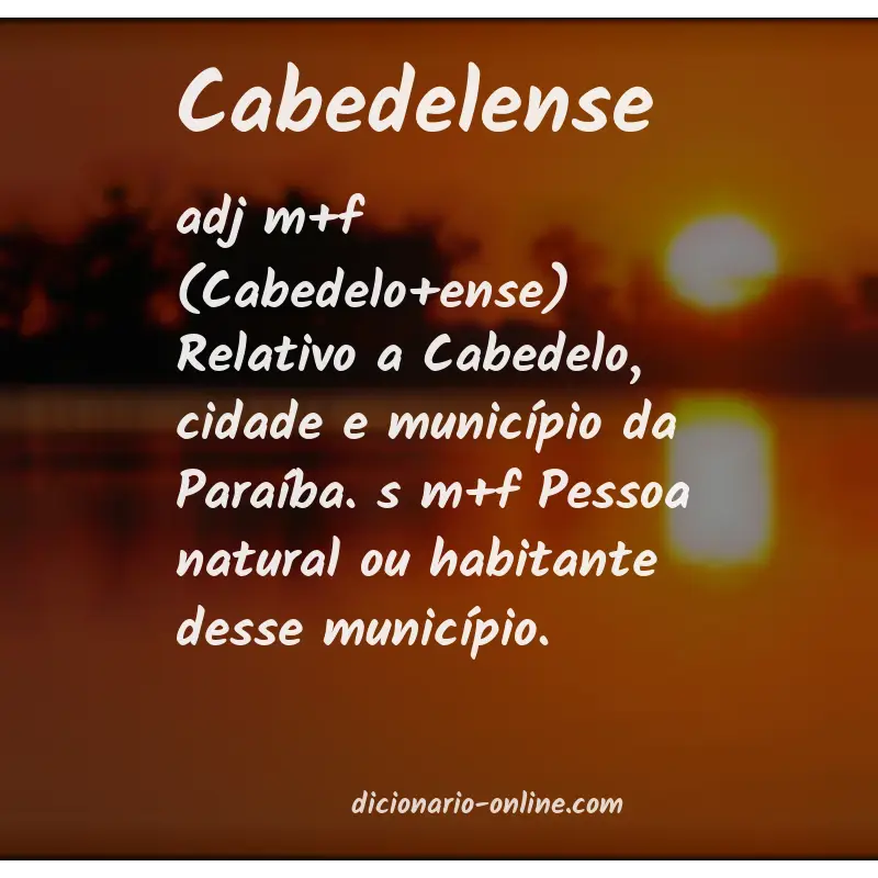 Significado de cabedelense