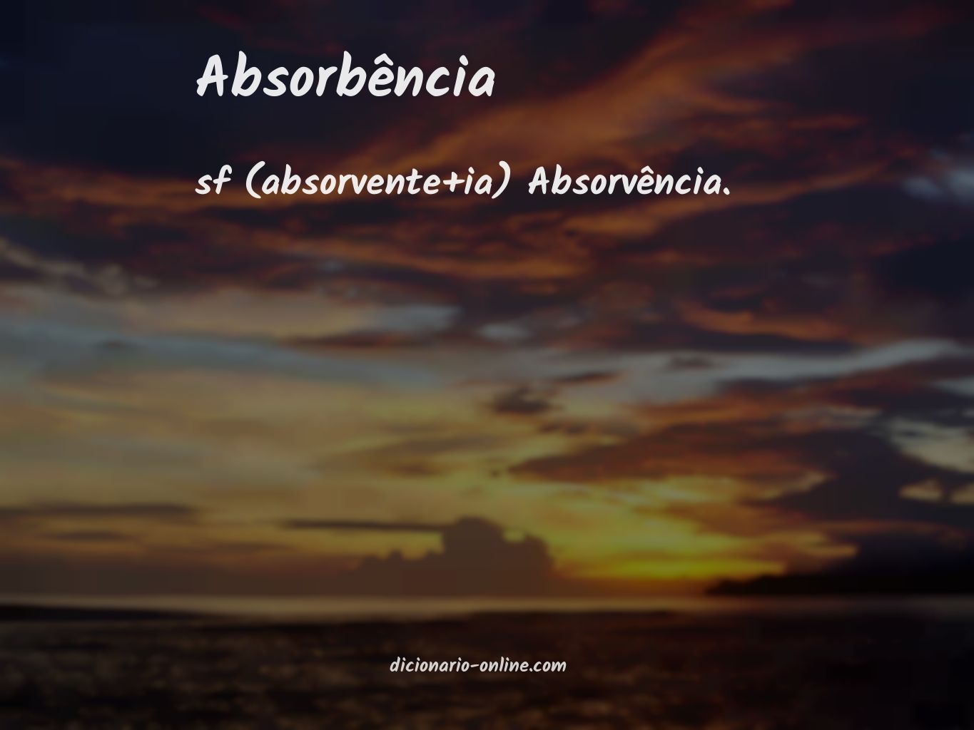 Significado de absorbência