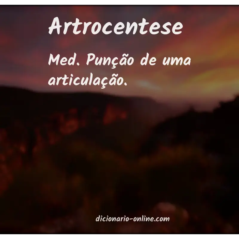 Significado de artrocentese