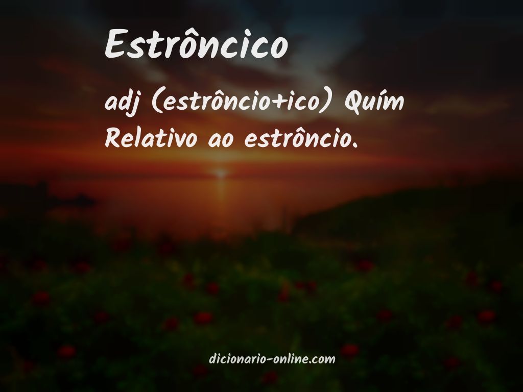 Significado de estrôncico