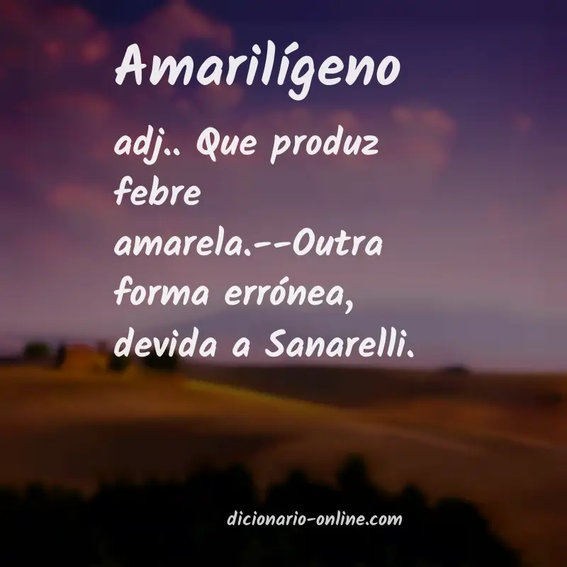 Significado de amarilígeno