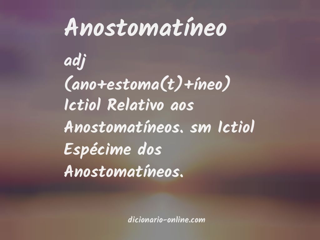 Significado de anostomatíneo