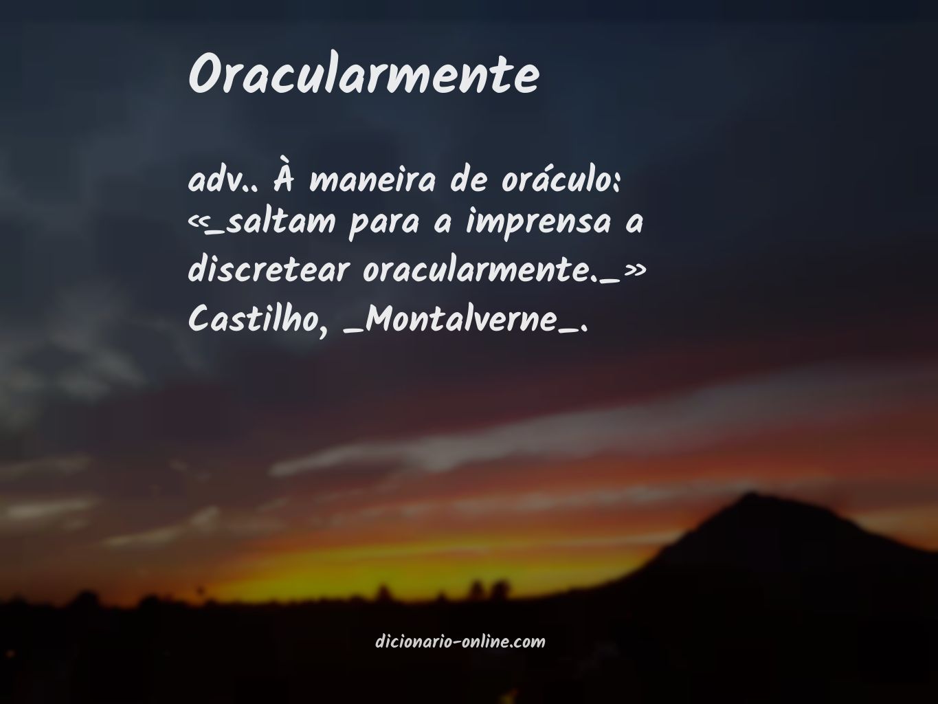 Significado de oracularmente