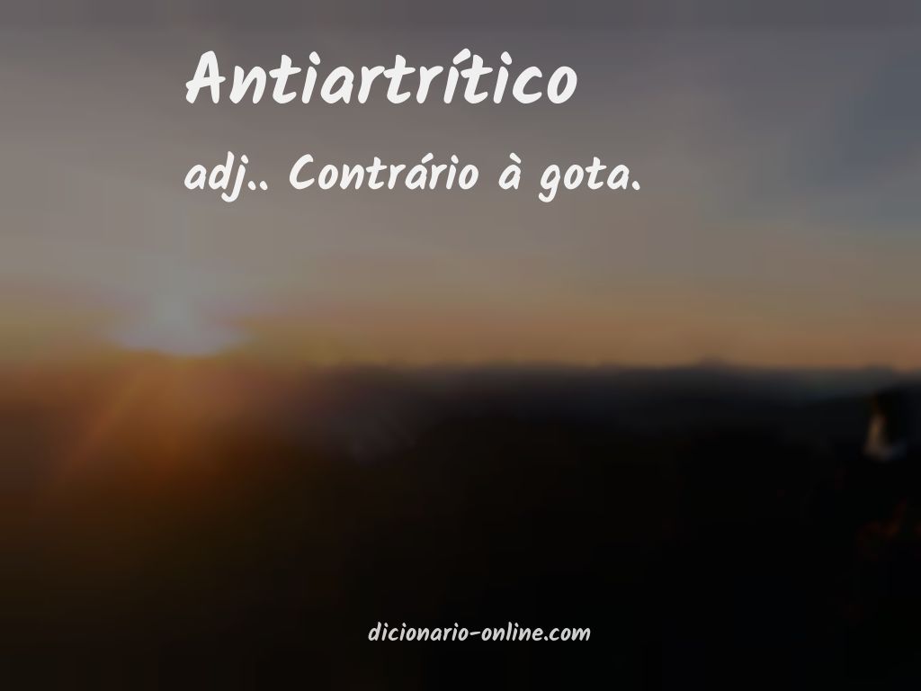 Significado de antiartrítico