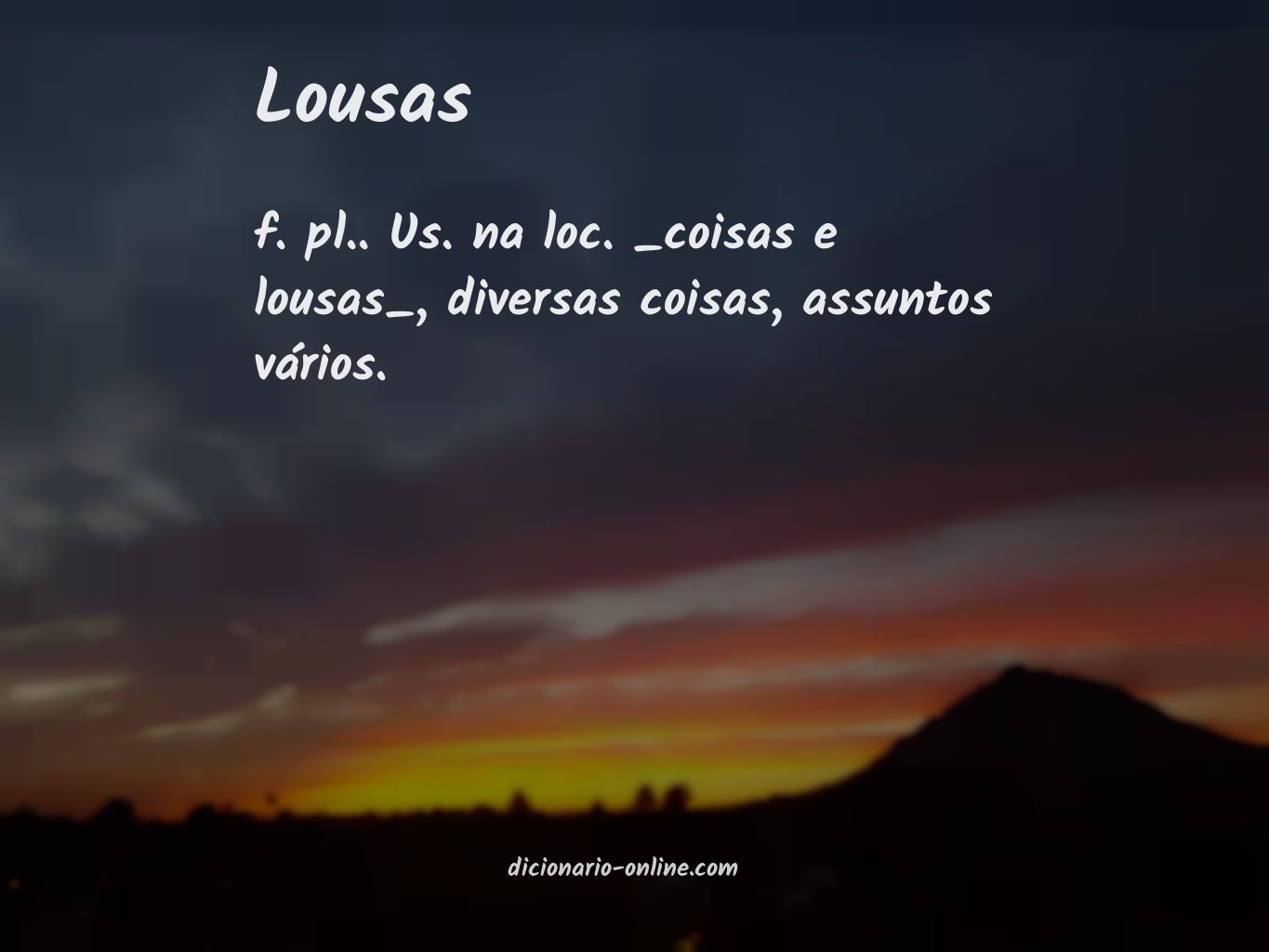 Significado de lousas