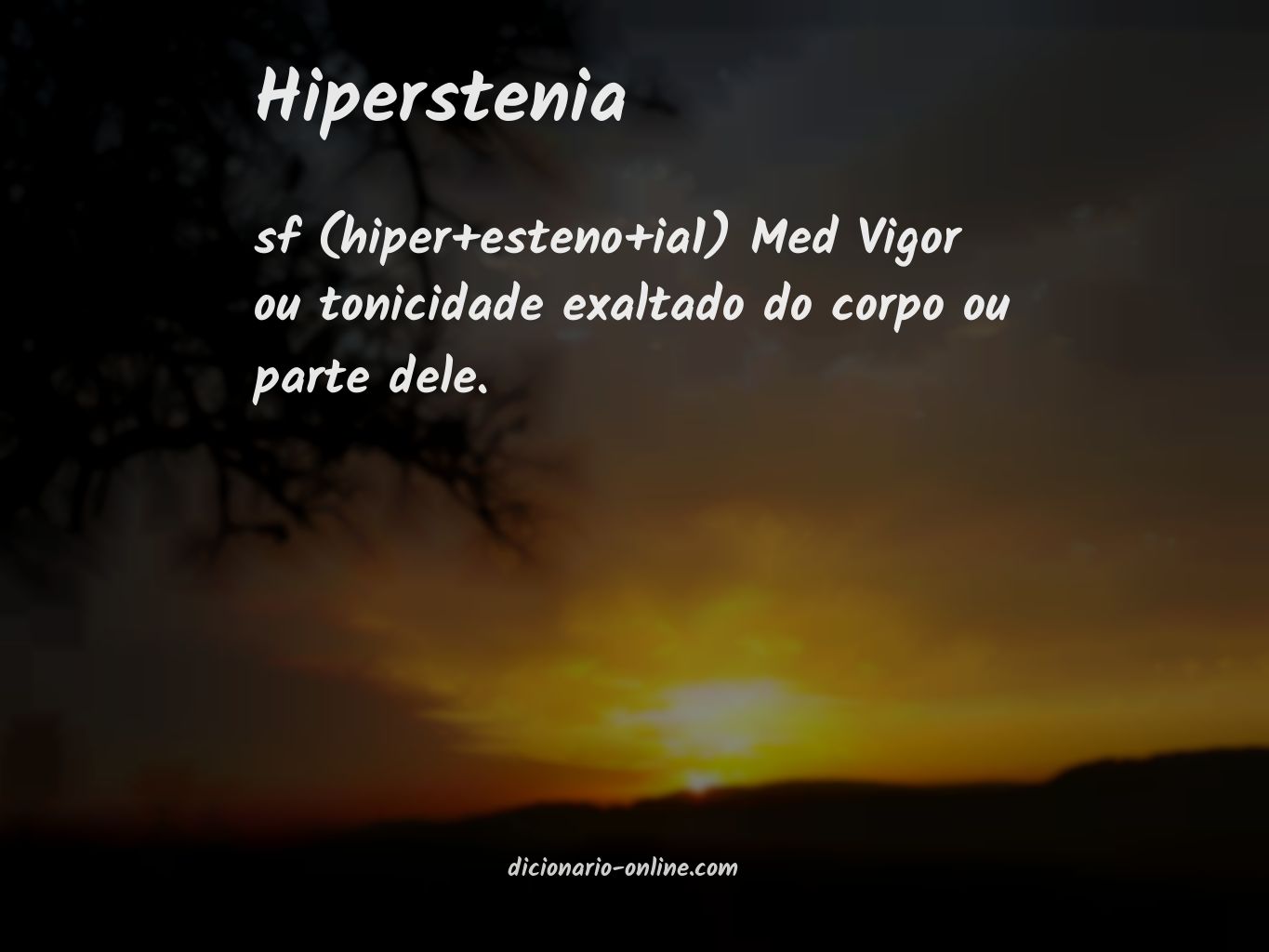 Significado de hiperstenia