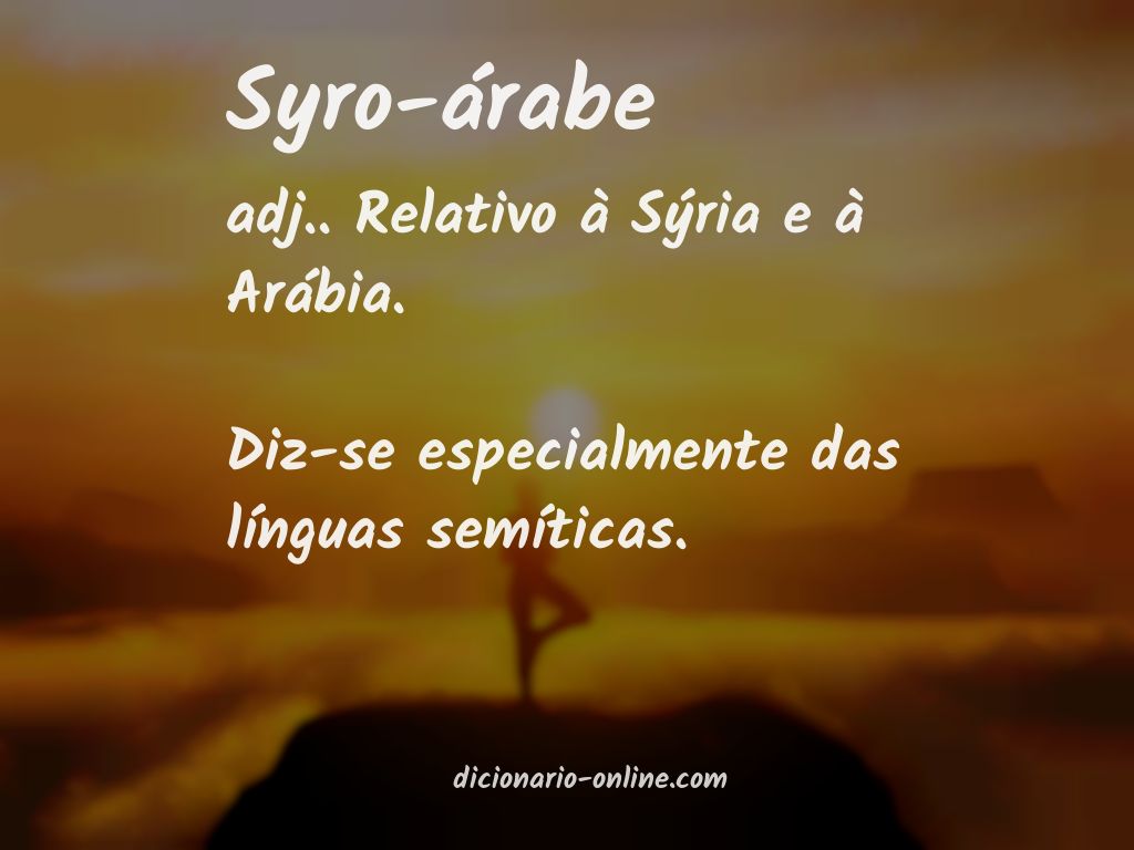 Significado de syro-árabe