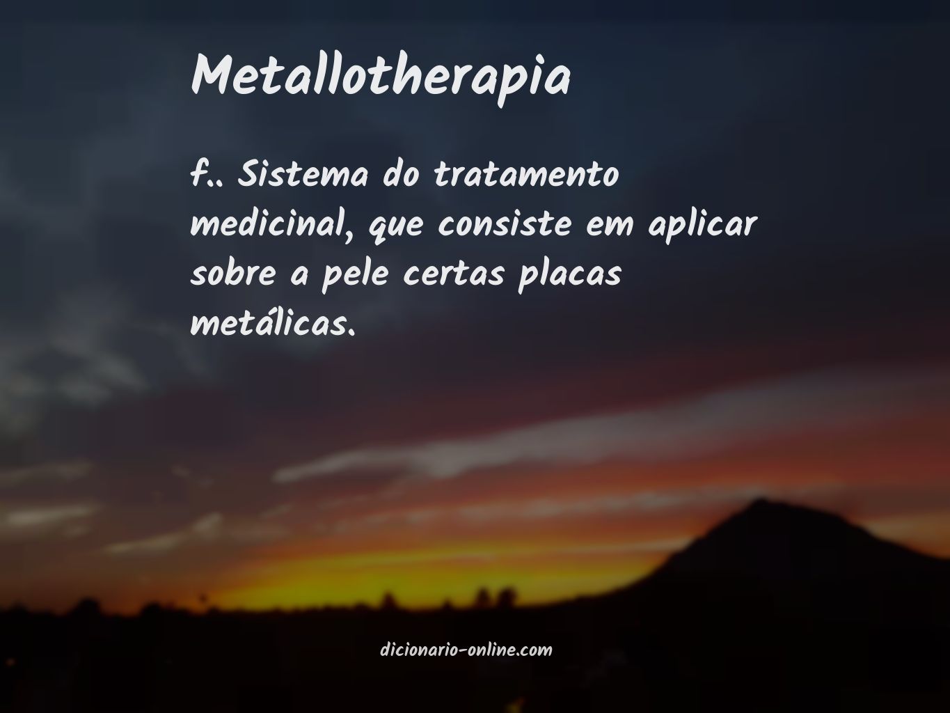 Significado de metallotherapia