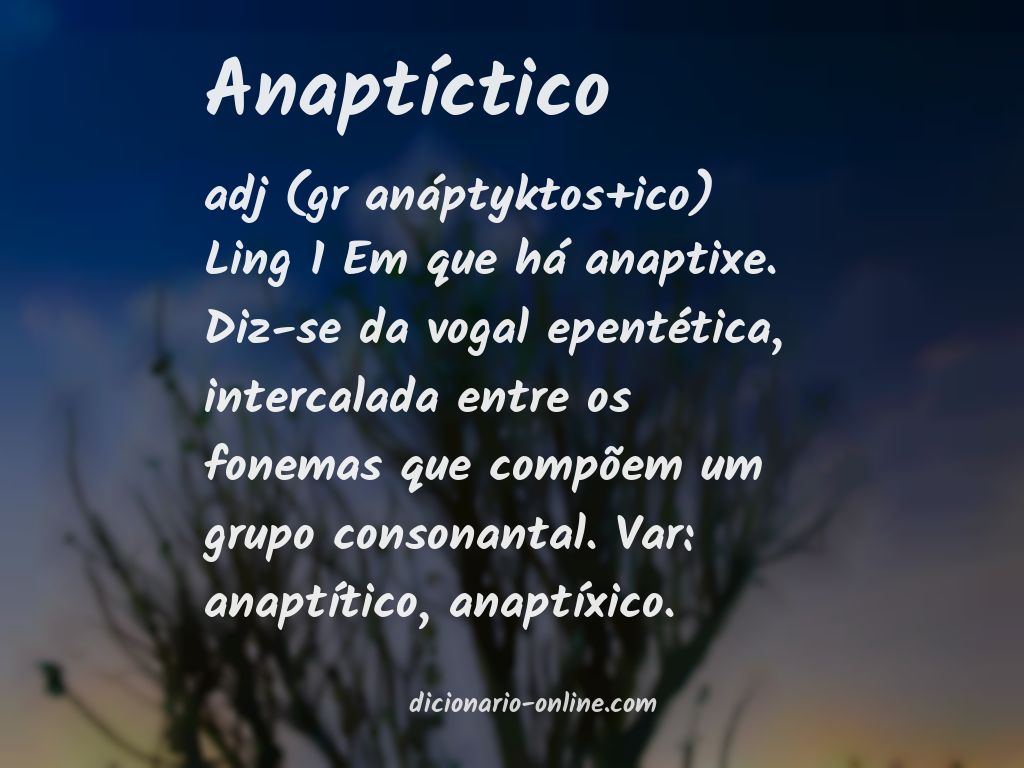 Significado de anaptíctico