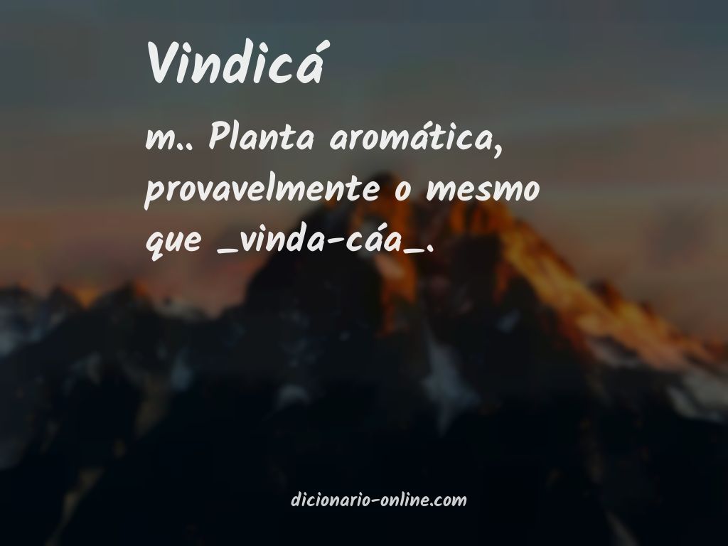 Significado de vindicá