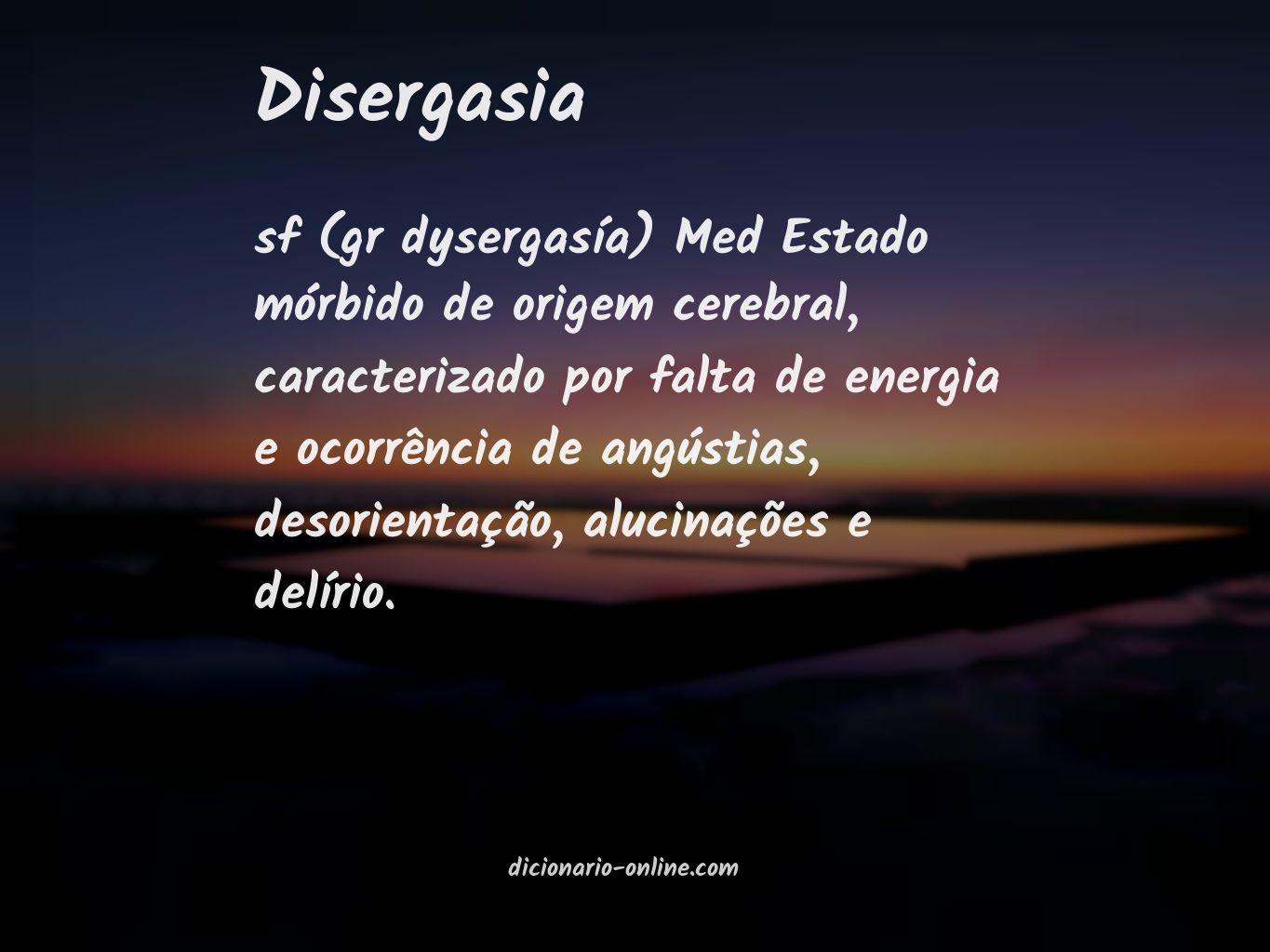 Significado de disergasia