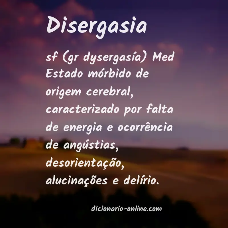 Significado de disergasia