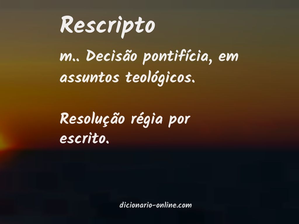 Significado de rescripto