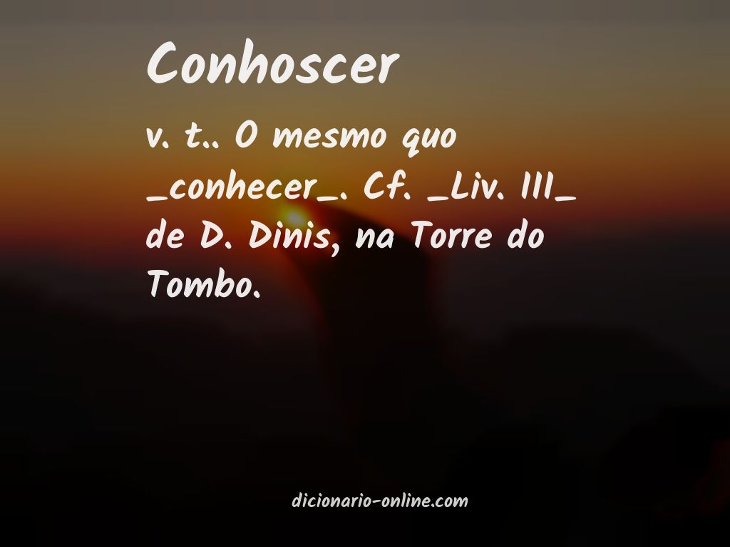 Significado de conhoscer