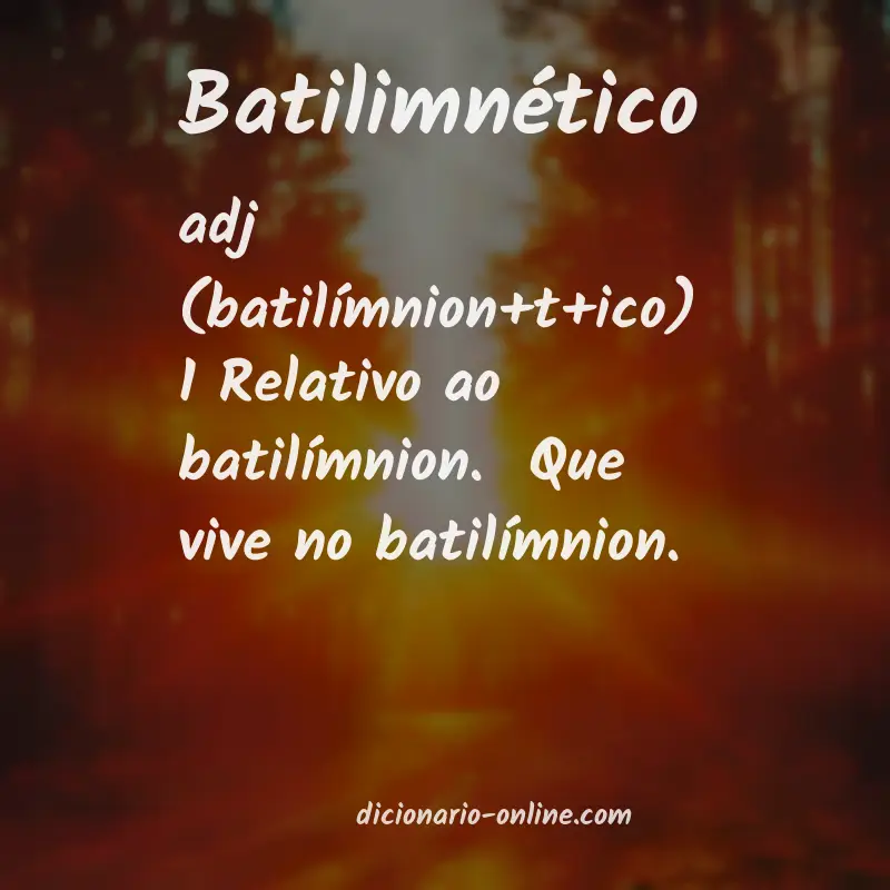 Significado de batilimnético