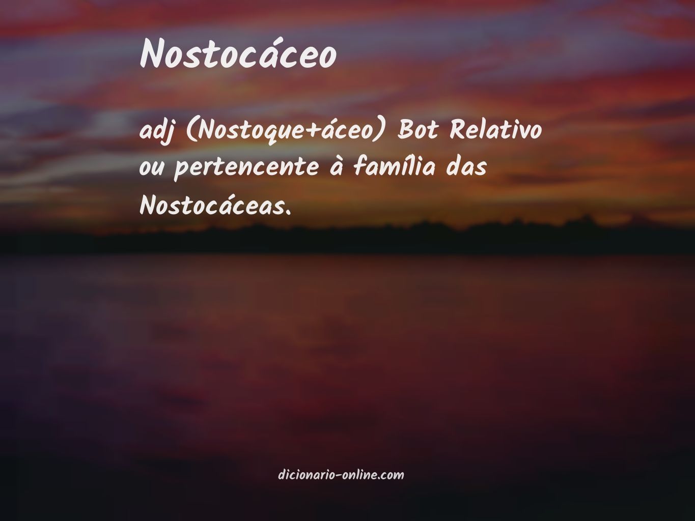 Significado de nostocáceo