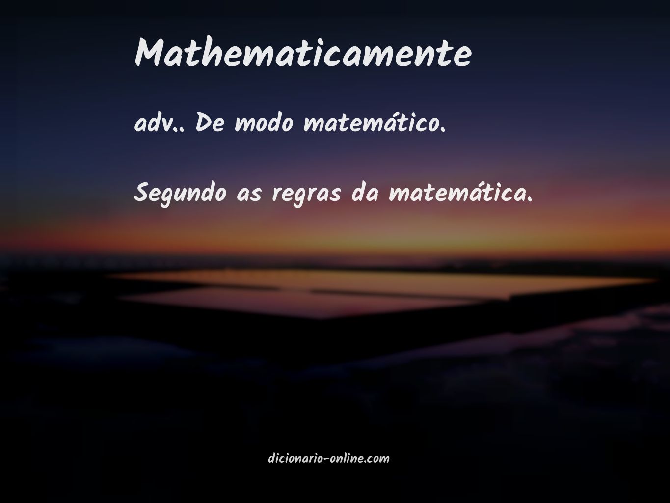 Significado de mathematicamente