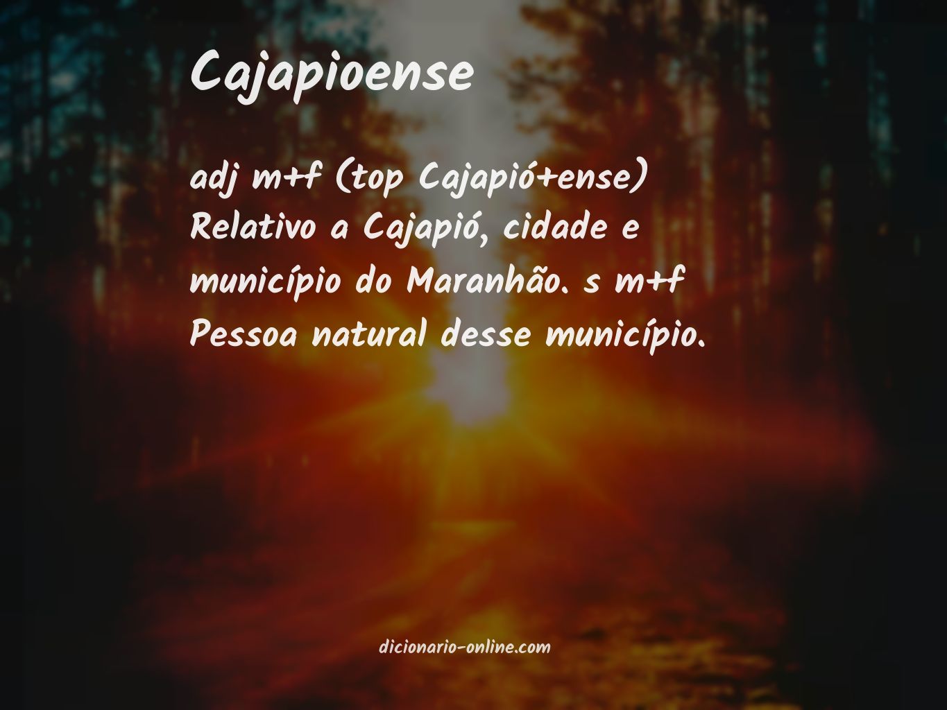 Significado de cajapioense