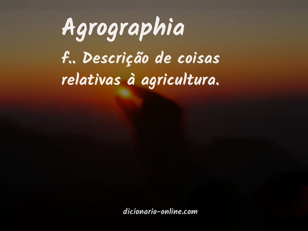 Significado de agrographia