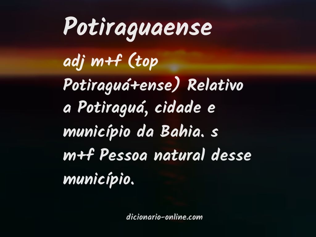 Significado de potiraguaense