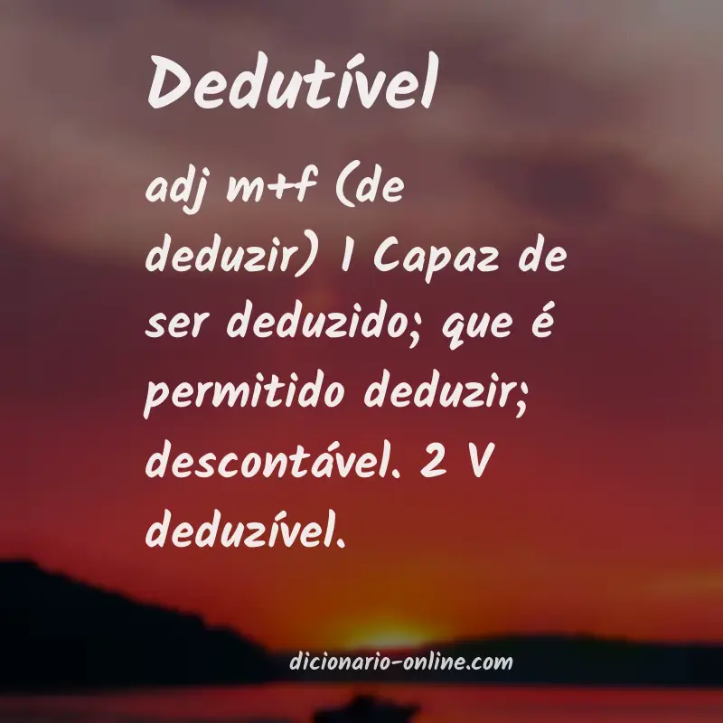 Significado de dedutível