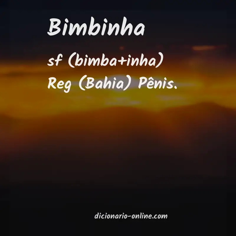 Significado de bimbinha