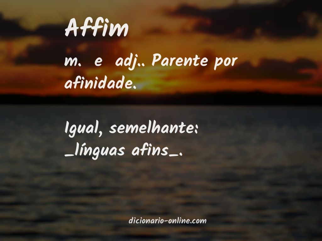 Significado de affim