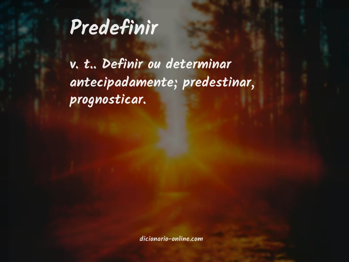 Significado de predefinir