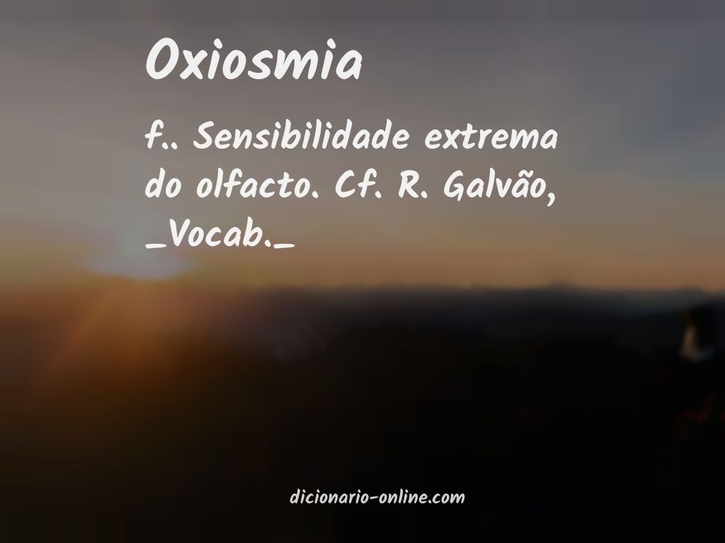 Significado de oxiosmia