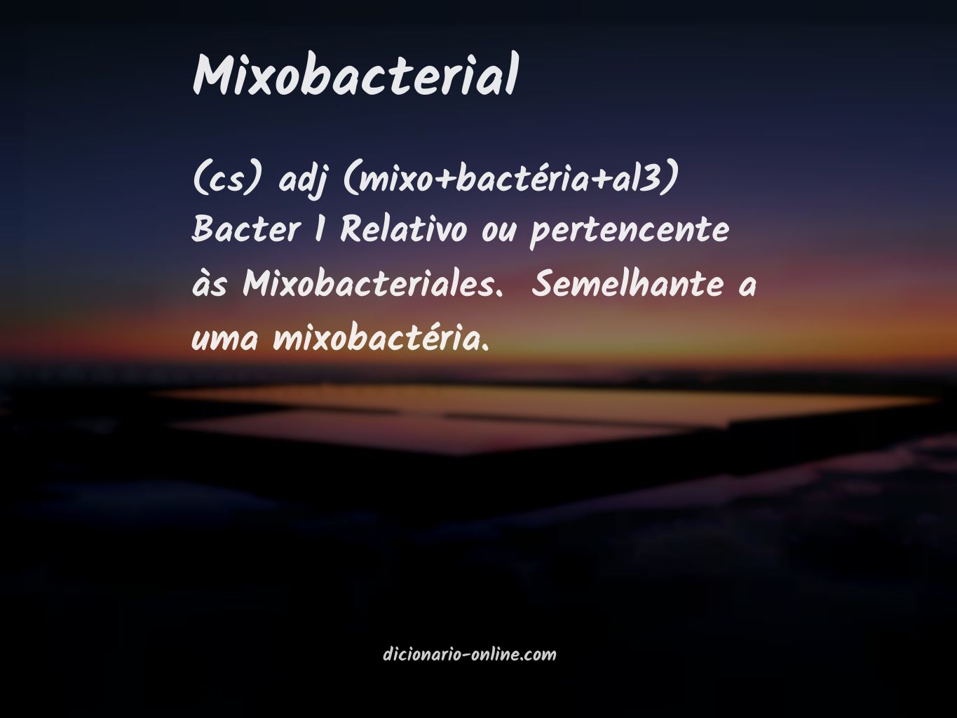 Significado de mixobacterial