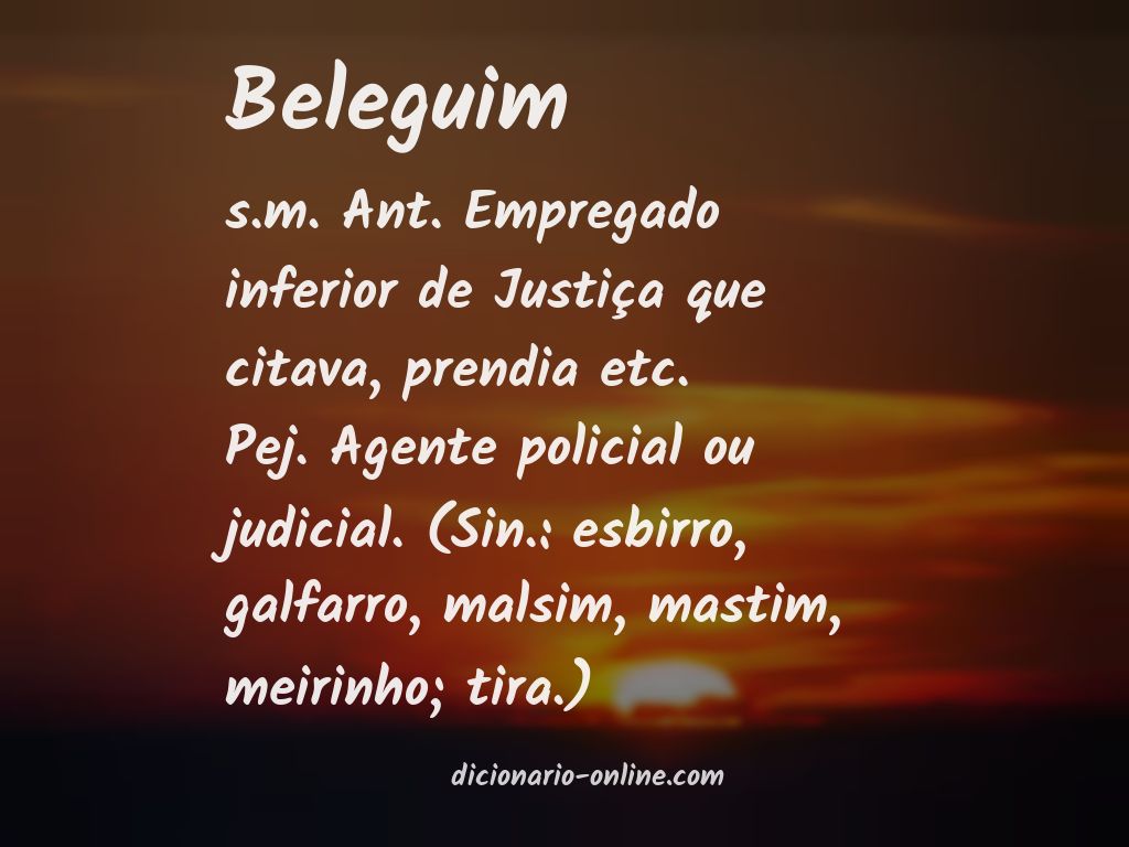 Significado de beleguim