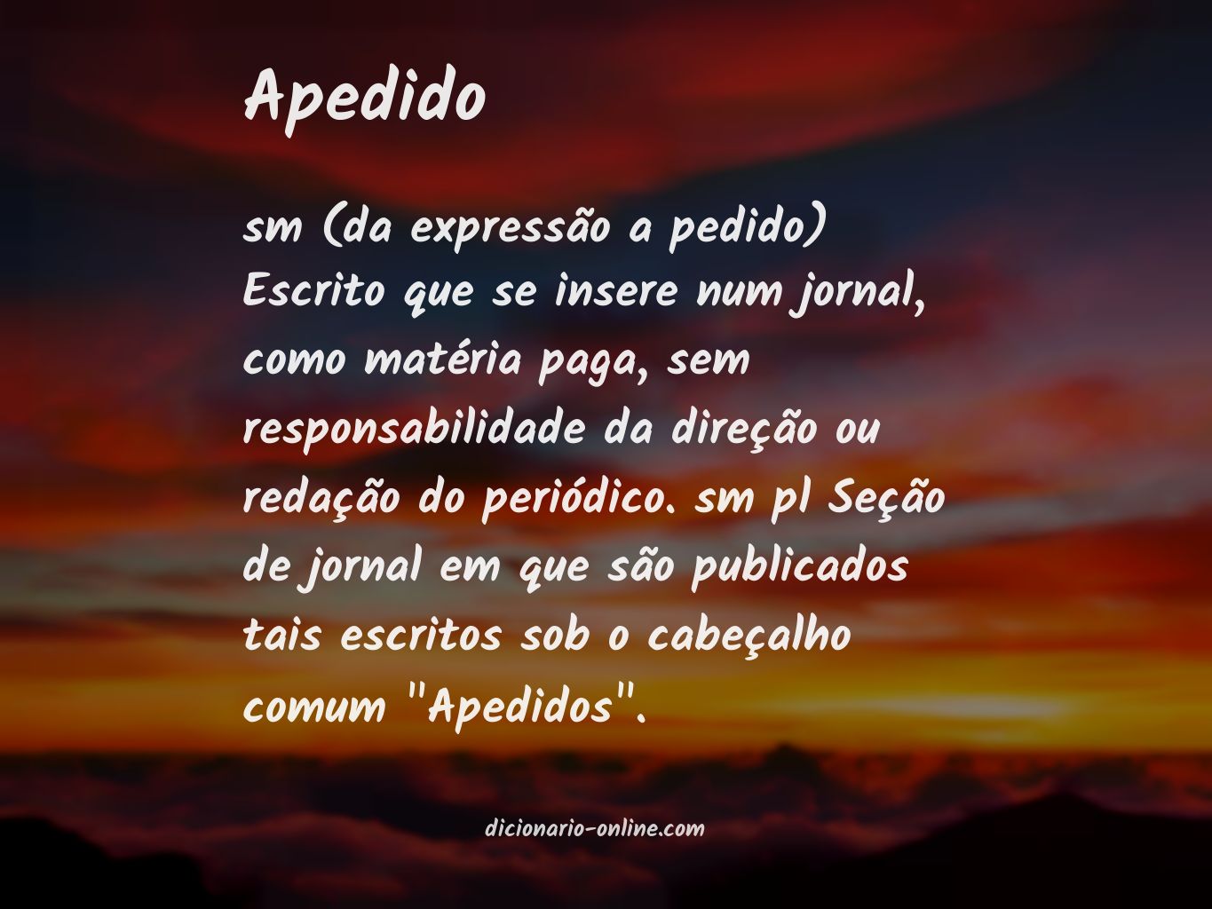 Significado de apedido