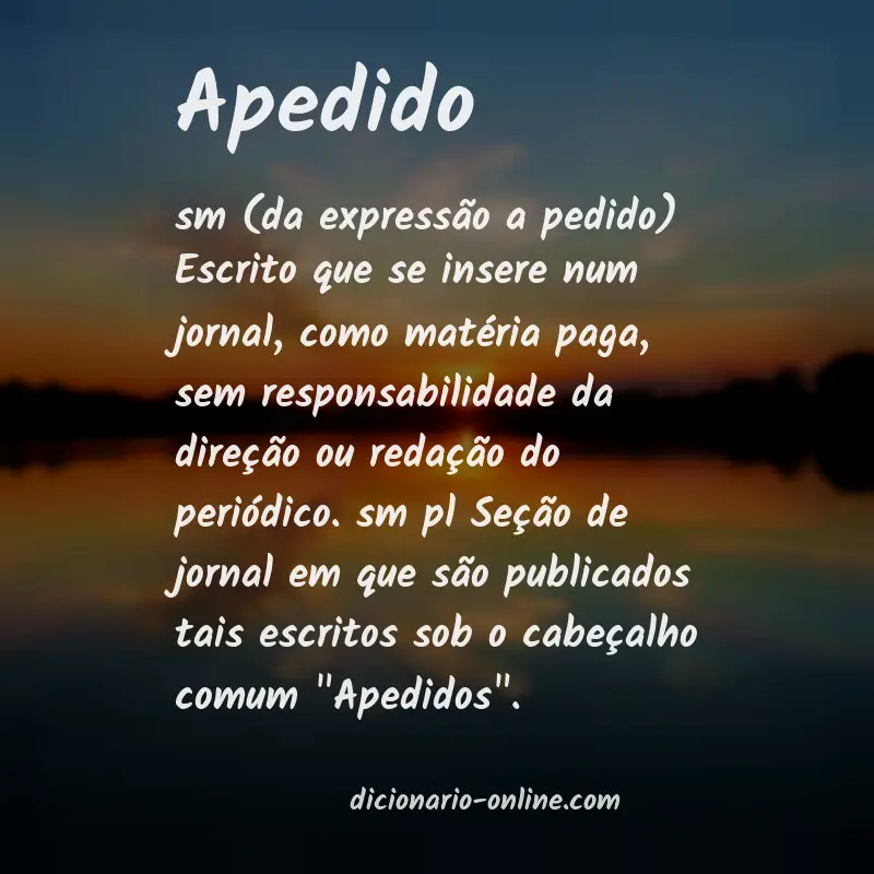 Significado de apedido