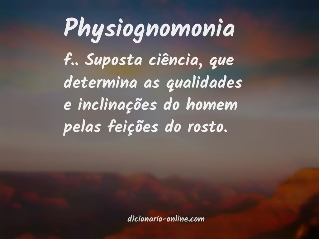 Significado de physiognomonia