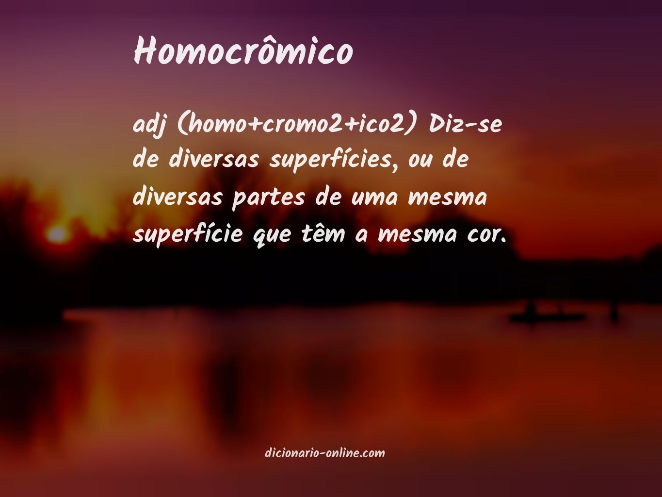 Significado de homocrômico