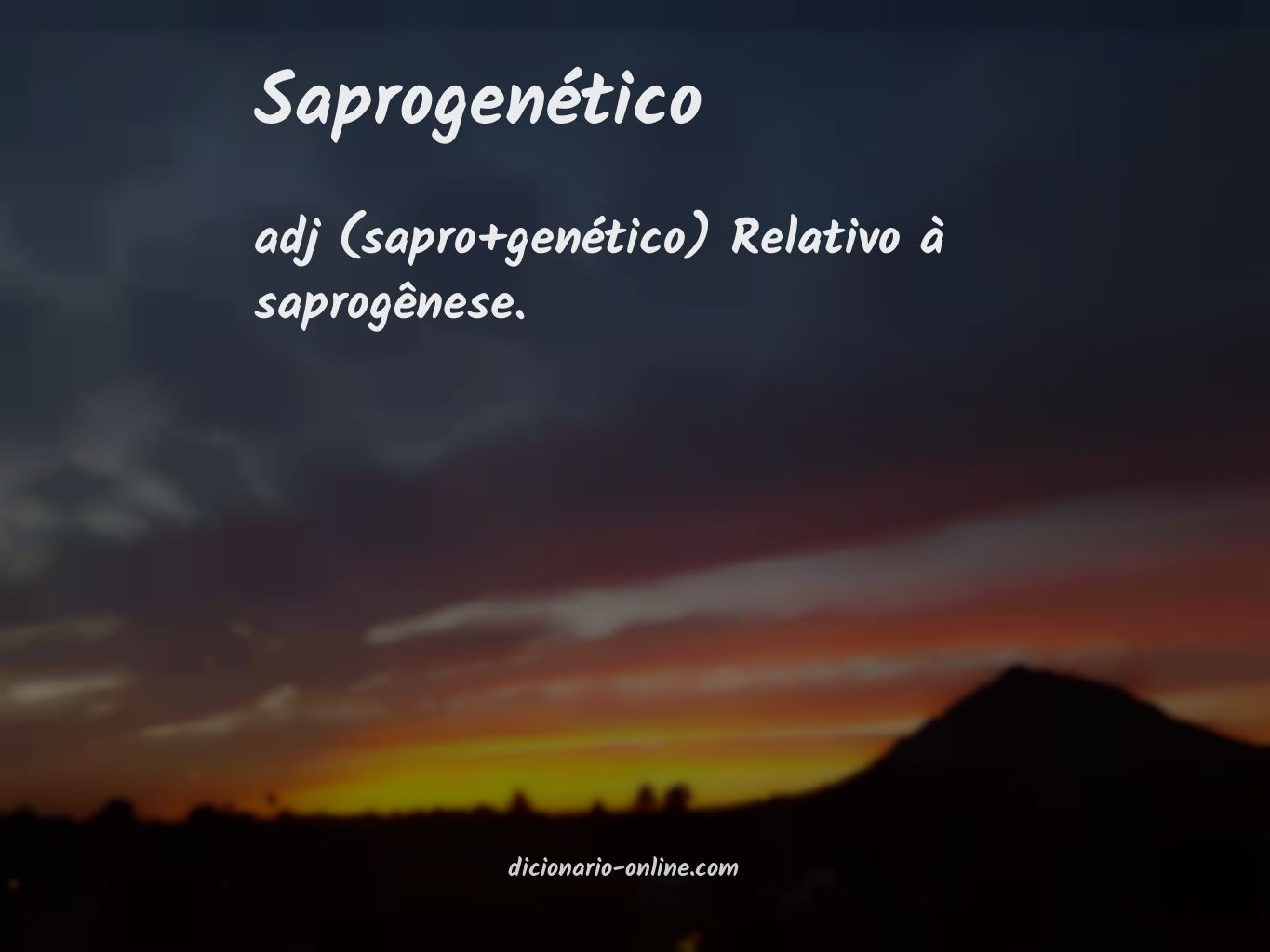 Significado de saprogenético