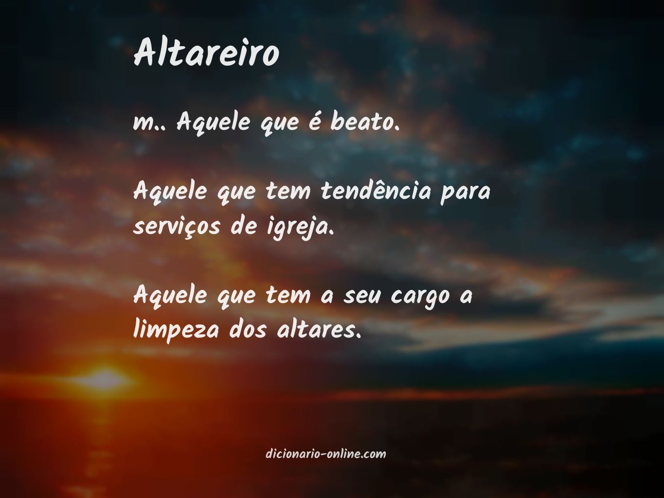 Significado de altareiro