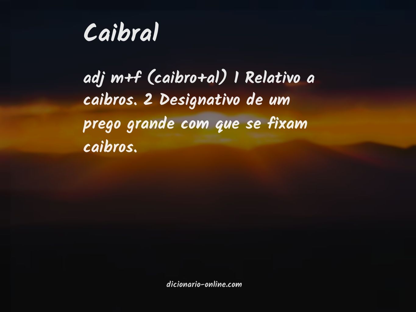 Significado de caibral