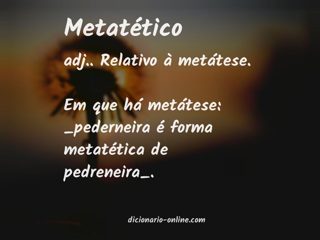 Significado de metatético