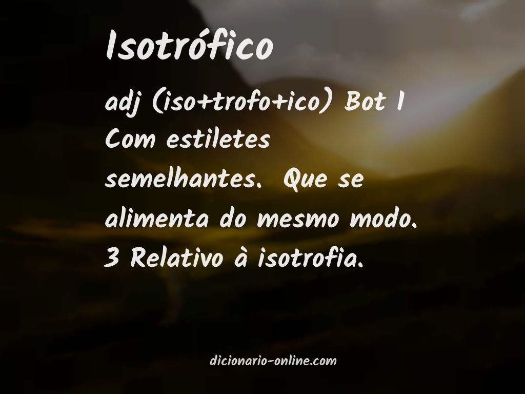 Significado de isotrófico