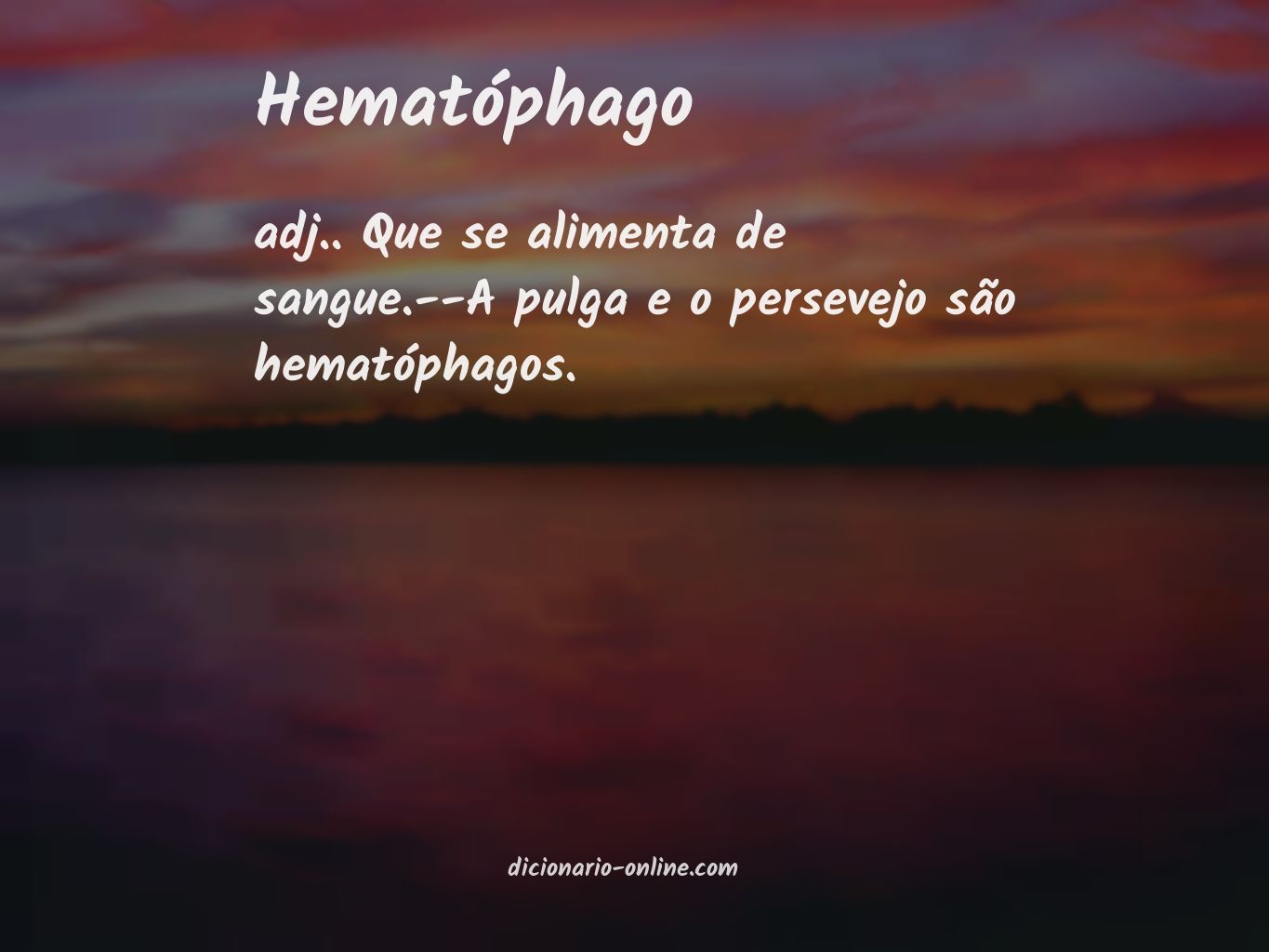 Significado de hematóphago