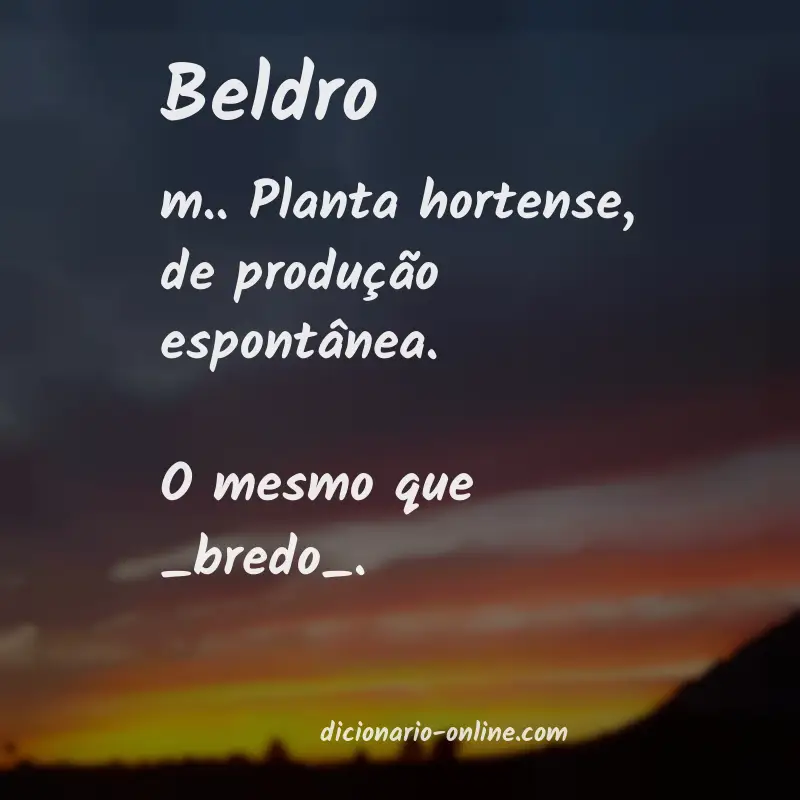 Significado de beldro