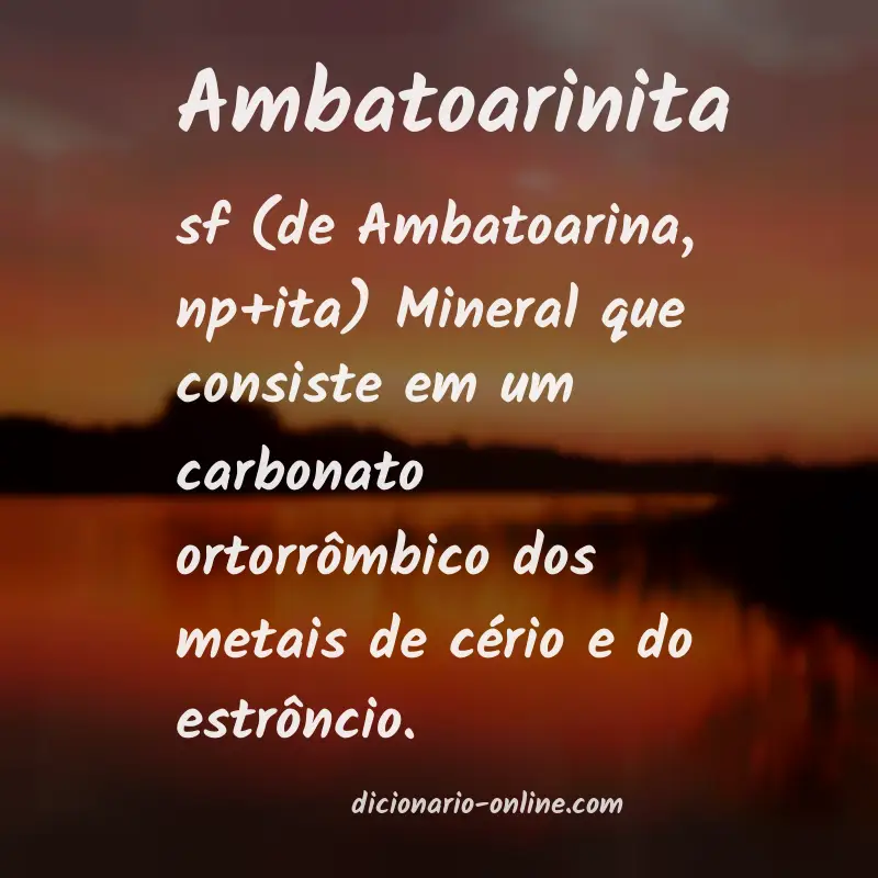 Significado de ambatoarinita