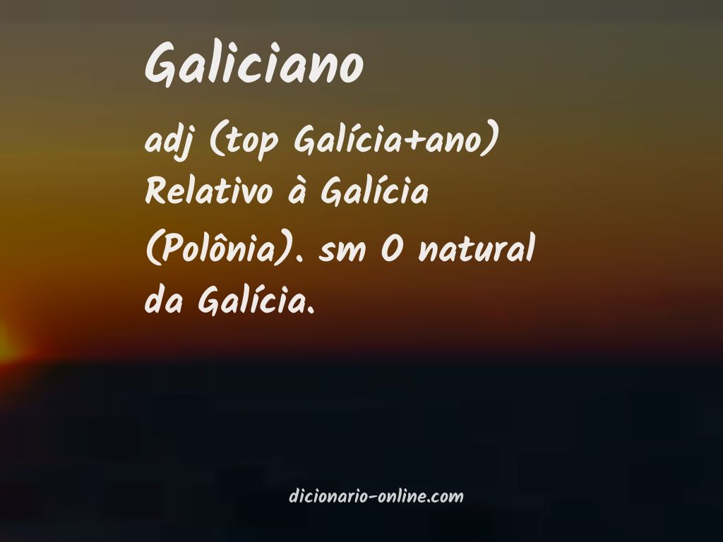 Significado de galiciano