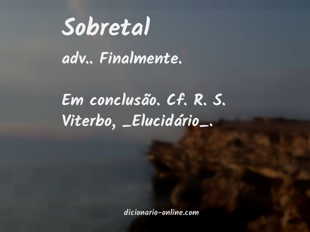 Significado de sobretal