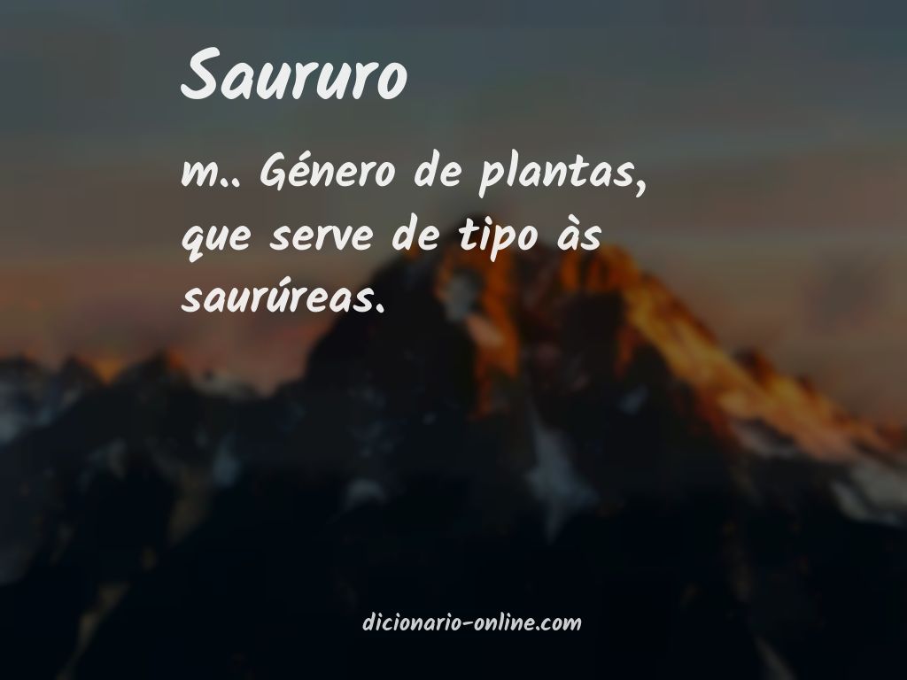 Significado de saururo