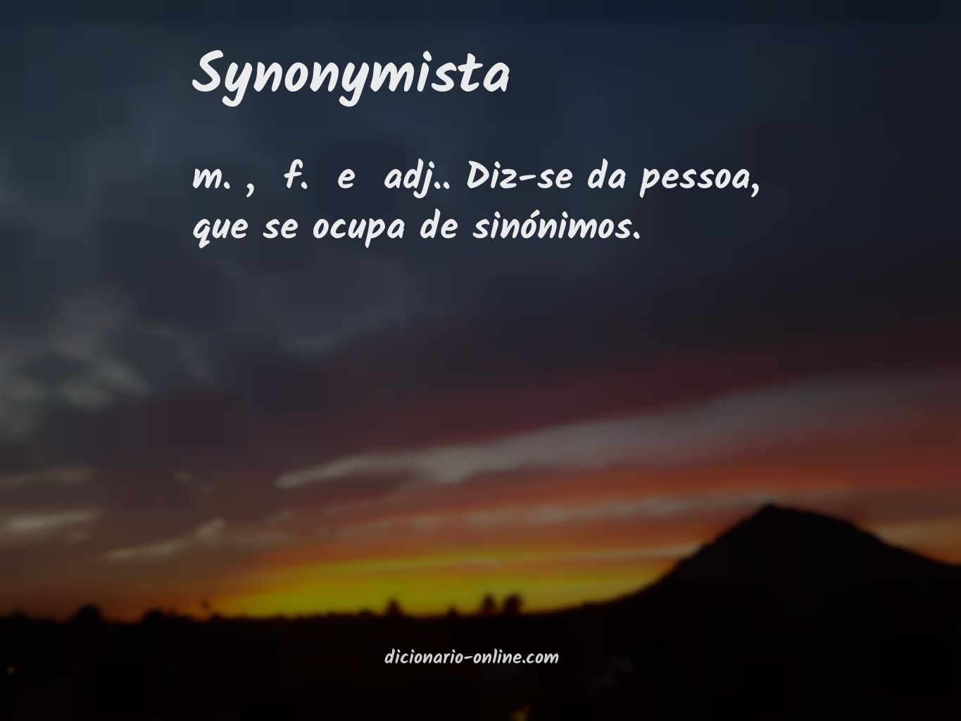 Significado de synonymista