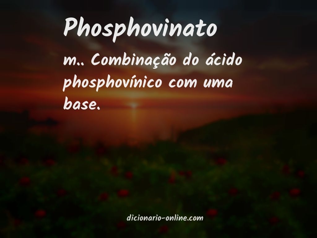 Significado de phosphovinato