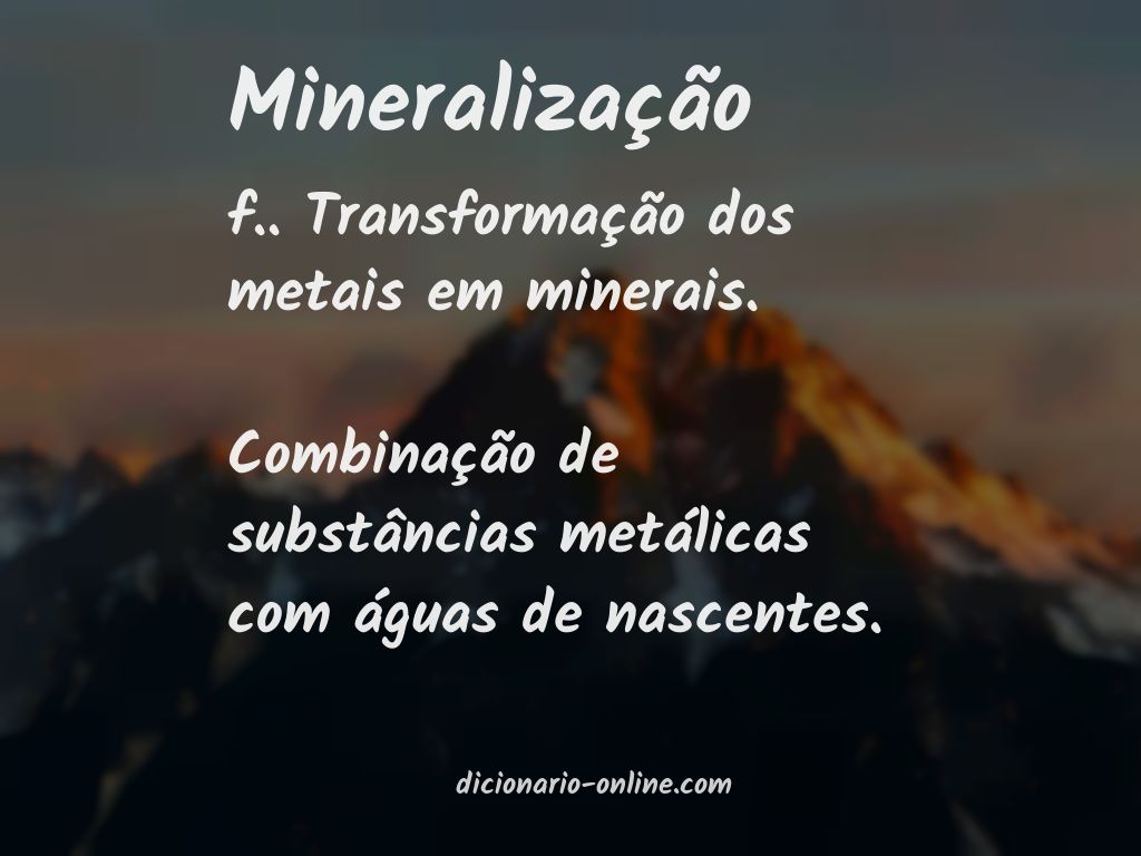 Significado de mineralização