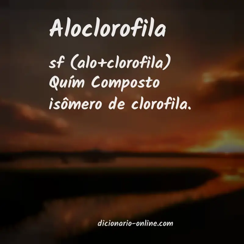 Significado de aloclorofila